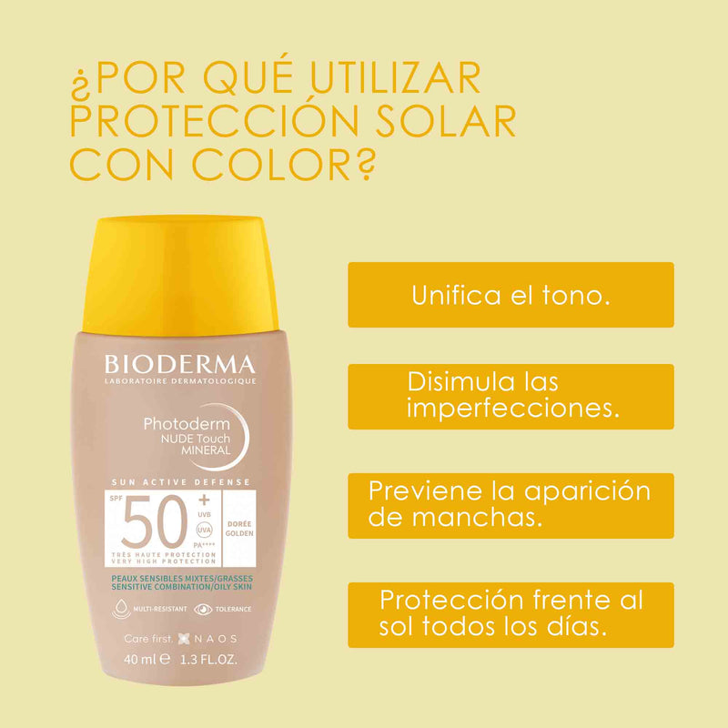 Protector Solar Bioderma Nude Touch Mineral Spf 50