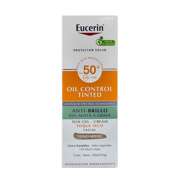 Protector solar eucerin oil control tinted anti brillo SPF 50