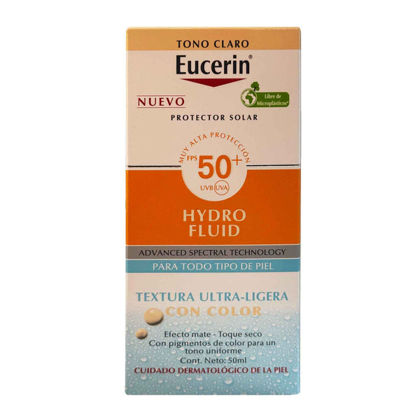 Protector Solar Eucerin Hydro Fluid con Color FPS 50