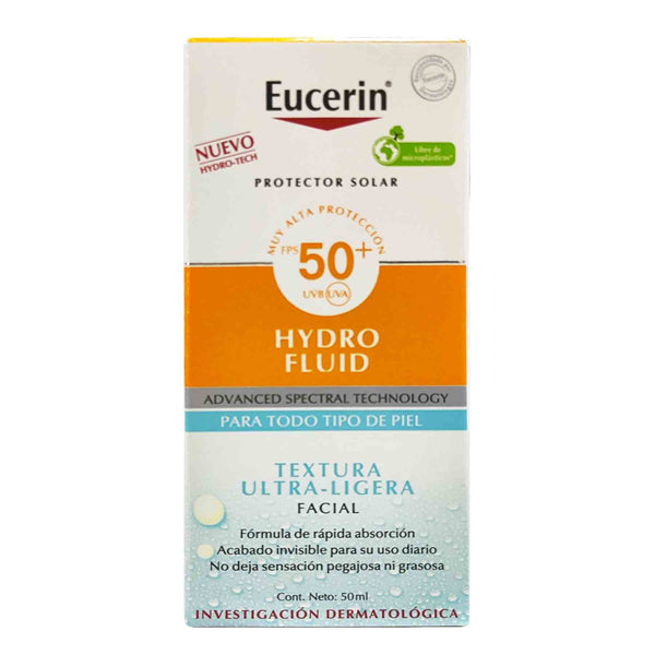 Protector solar eucerin hydro fluid facial SPF 50